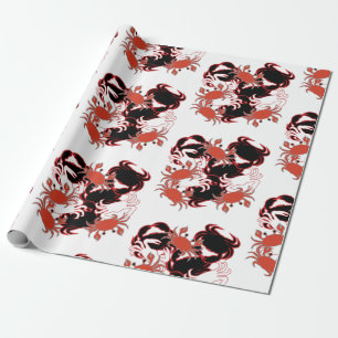 Krab Schaaldier Zee Patroon   Cadeaupapier