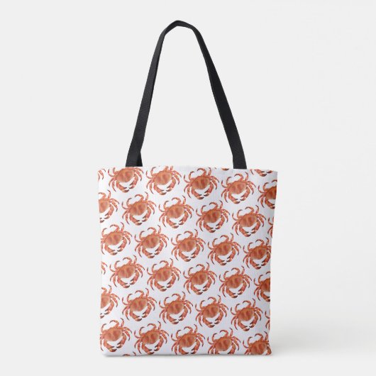Krab Schaaldier Zeezijde Patroon Tote Bag (Achterkant)