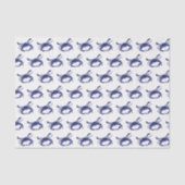 Krab Silhouet #1 Tekening Blauw Tissuepapier (Voorkant)