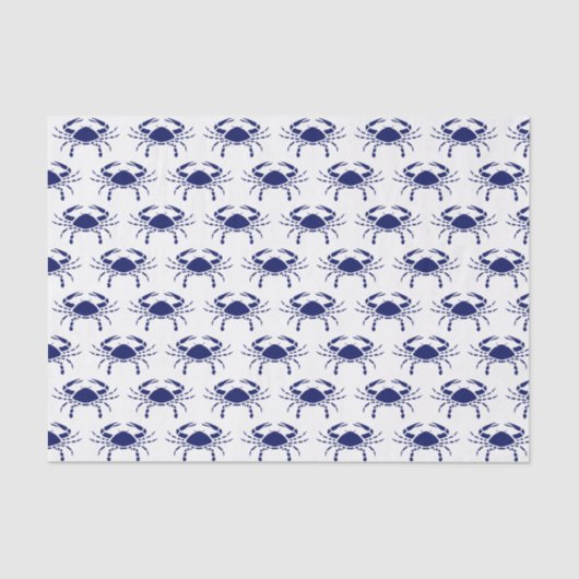 Krab Silhouet #2 Tekening Blauw Tissuepapier (Voorkant)