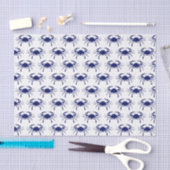 Krab Silhouet #2 Tekening Blauw Tissuepapier (Craft)