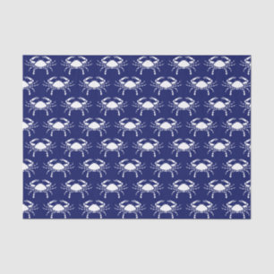 Krab Silhouet #2 Tekening Wit Blauw Tissuepapier
