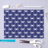 Krab Silhouet #2 Tekening Wit Blauw Tissuepapier (Craft)