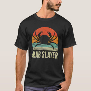 Krab Slayer Krabben Vissen Eten Drinken Retro T-shirt