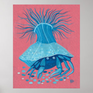 Krab Solitaire Zee Oceaan Onderwater Dieren Schild Poster