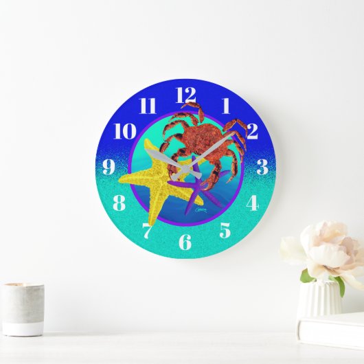 Krab & Starfish - Ronde wandklok (Huis)