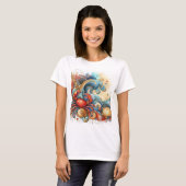 Krab T-shirt voor het strand (Voorkant volledig)
