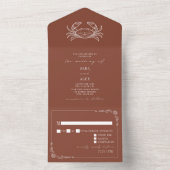 Krab Terracotta RSVP Boerderij Bruiloft All In One Uitnodiging (Binnen)