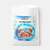 Krab Turquoise 1e verjaardag Pool Party Custom Age Bedankzakje (Voorkant)