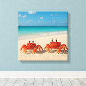 Krab tussen werelden - Drempel aangeraakt Canvas Afdruk (Insitu (Houten vloer))