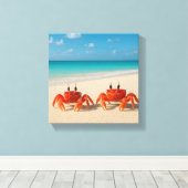 Krab tussen werelden - Drempel aangeraakt Canvas Afdruk (Insitu (Houten vloer))