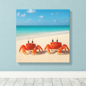 Krab tussen werelden - Drempel aangeraakt Canvas Afdruk (Insitu (Houten vloer))