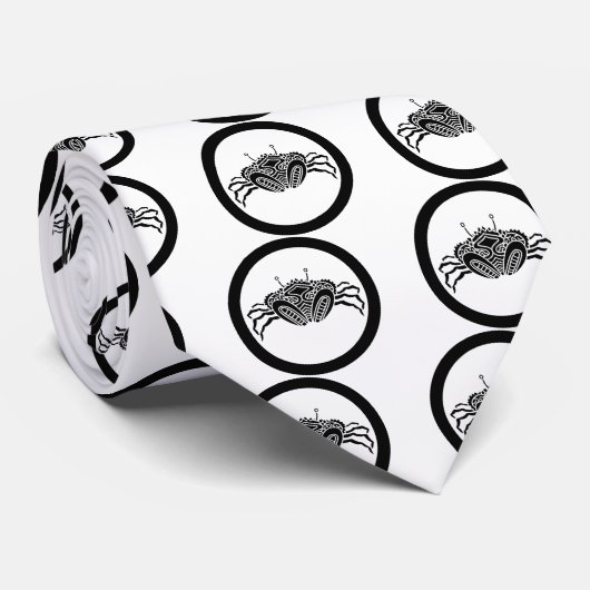 Krab van het zee, met kop in cirkel stropdas (Opgerold)