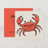 Krab verjaardagsfeest uitnodiging Funny Seafood (Voorkant / Achterkant)