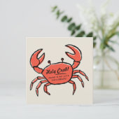 Krab verjaardagsfeest uitnodiging Funny Seafood (Staand voorkant)