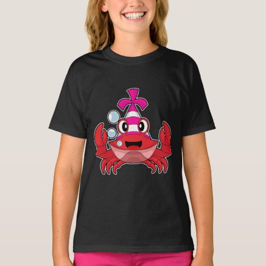 Krab verjaardagsfeesthoed t-shirt (Voorkant)