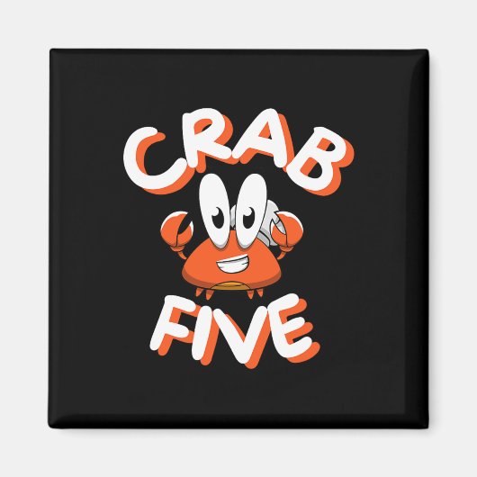 Krab Vijf  Magneet (Voorkant)