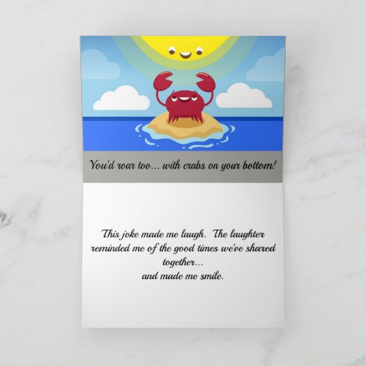 Krab vraagt: "Waarom brullen oceanen?" Kaart (Binnen)