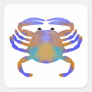 krab-waterverf vierkante sticker