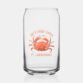 Krab Waterverven Illustratie Aangepaste tekst Blikvorm Glas (Voorkant)