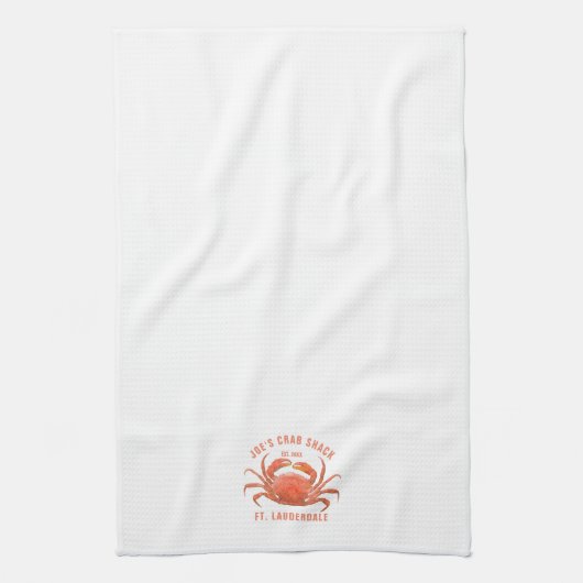 Krab Waterverven Illustratie Aangepaste tekst Theedoek (Verticaal)