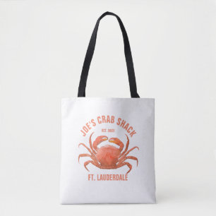 Krab Waterverven Illustratie Aangepaste tekst Tote Bag
