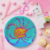 Krab Zee Dierlijke Schilderij Zeevruchten Papieren Bordje (Feest)