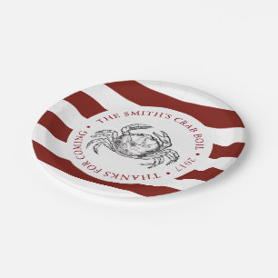 krab Zeekuin Aangepast rood gestreept Papieren Bordje