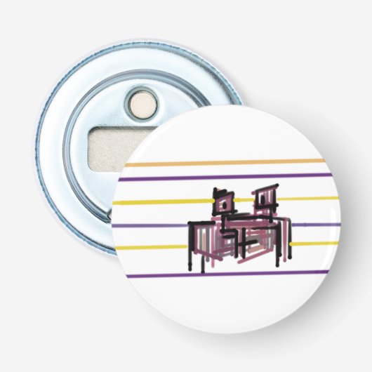 Krab zomer vreugde button flesopener (Voorkant)