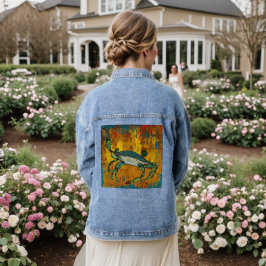 Krab zwaaien denim jeans jas jacket