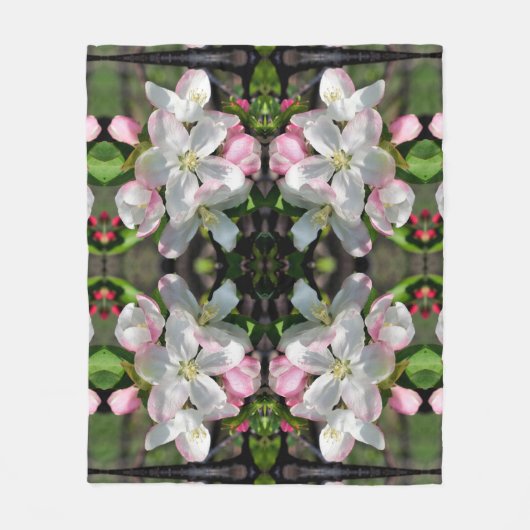 Krabappel Spring Bloesems Abstract Fleece Deken (Voorkant)