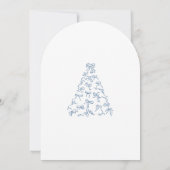 Krabbel Blauwe Lint Kerstboom Bruidsdouche Kaart (Achterkant)