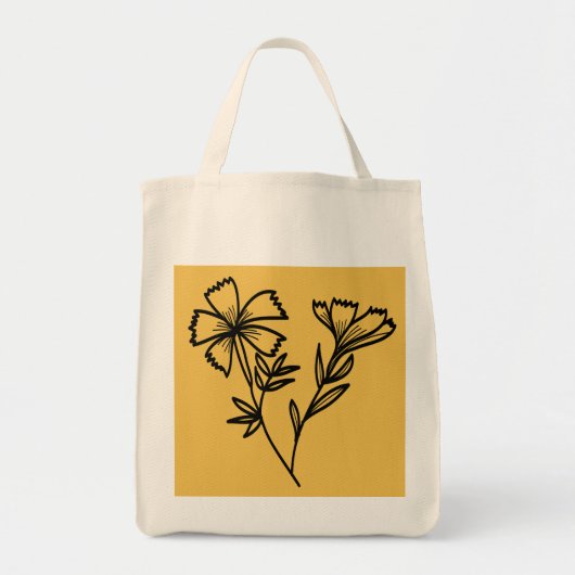 krabbel bloemen tote bag (Voorkant)