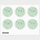Krabbel Doodles Glitter Groen Dank Je Ronde Sticker (Vel)