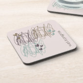 Krabbel en harten - ik ben een werk in uitvoering bier onderzetter (Linkerzijde)