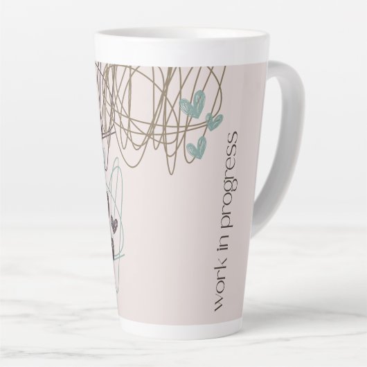 Krabbel en harten - Werk in uitvoering Latte Mok (Rechterhoek)