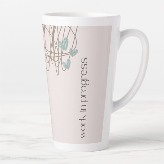 Krabbel en harten - Werk in uitvoering Latte Mok (Rechts)