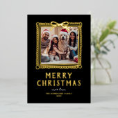 Krabbel Foto Frame Kerstmis Folie Feestdagenkaart (Staand Voorkant)