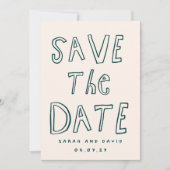 Krabbel Grappige Tekening Bewaar de datum Save The Date (Voorkant)