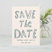 Krabbel Grappige Tekening Bewaar de datum Save The Date (Staand voorkant)