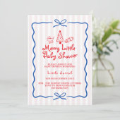 krabbel grappige vrolijke babyshower uitnodigingen (Staand voorkant)