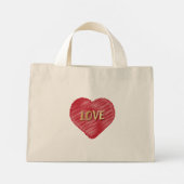 Krabbel Hart Gouden Liefde Mini Tote Bag (Achterkant)