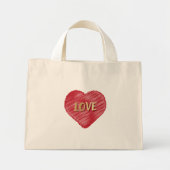 Krabbel Hart Gouden Liefde Mini Tote Bag (Voorkant)