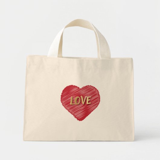 Krabbel Hart Gouden Liefde Mini Tote Bag (Voorkant)