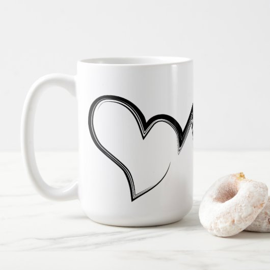 krabbel hart liefde koffiemok (Met donut)