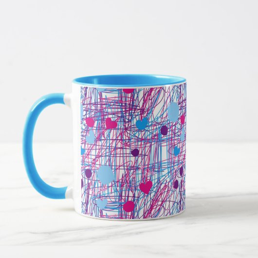 Krabbel Roze Blauw Trend Mok (Links)