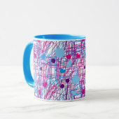 Krabbel Roze Blauw Trend Mok (Voorkant links)