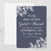 krabbel wervelende bladeren save the date (Voorkant / Achterkant)