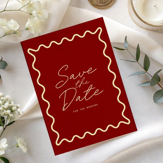 krabbel Whimsical Retro Save the date uitnodiging