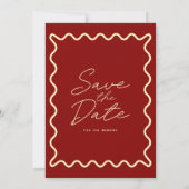 krabbel Whimsical Retro Save the date uitnodiging (Achterkant)